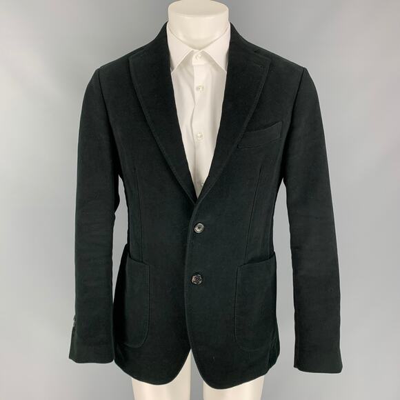 GABRIELE PASINI Size 40 Black Cotton Single Breasted Sport Coat - Picture 1 of 7